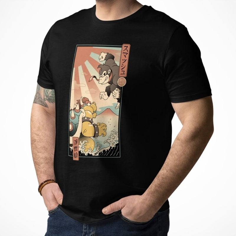 T-shirt Japonais Ukiyo-e Kaiju Smash