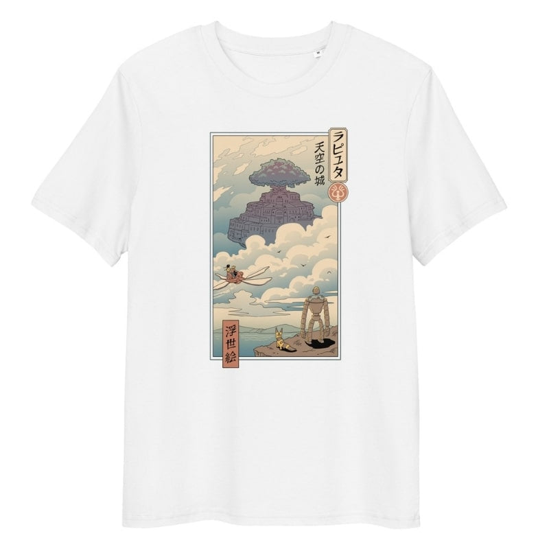 T-shirt Japonais Ukiyo-e Laputa - S / Blanc