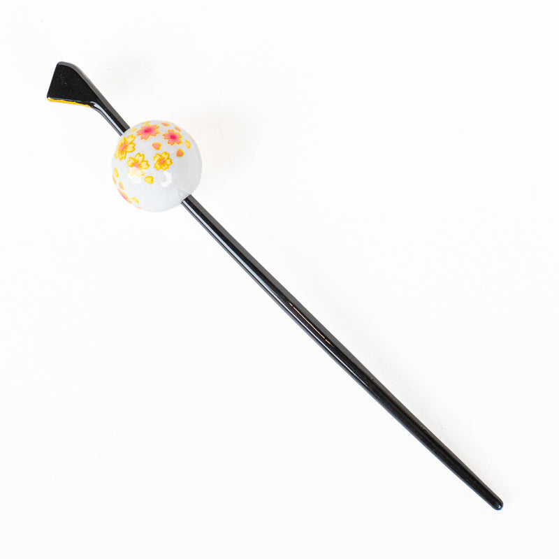 Tama Kanzashi Japonais Ukidama Blanc