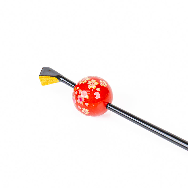 Tama Kanzashi Japonais Ukidama Rouge