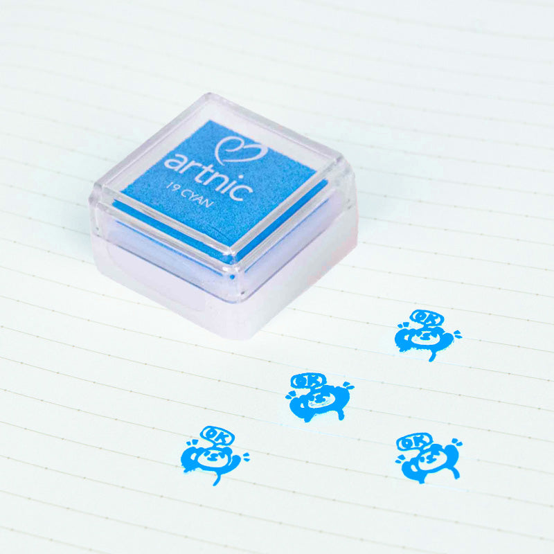 Tampon Encreur Japonais - 7 Couleurs au Choix Bleu cyan