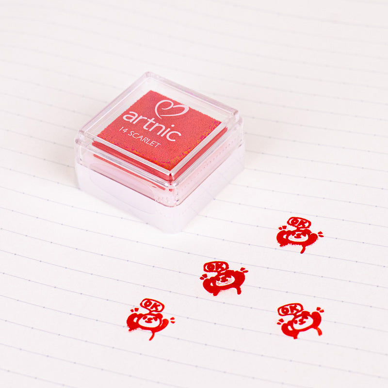 Tampon Encreur Japonais - 7 Couleurs au Choix Rouge écarlate