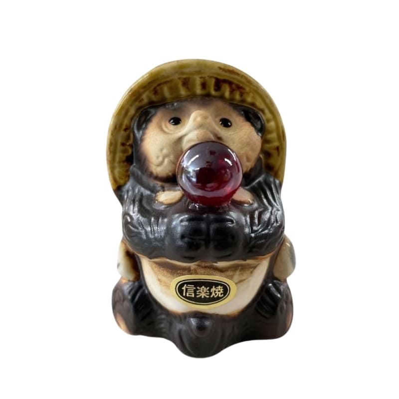 Figurine Tanuki Perle Rouge