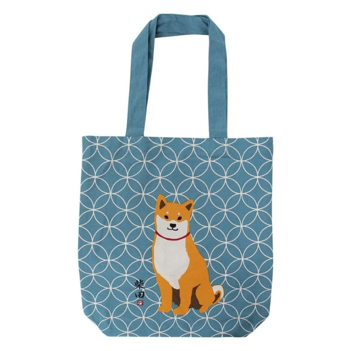 Tote Bag Japonais Shiba Inu Bleu