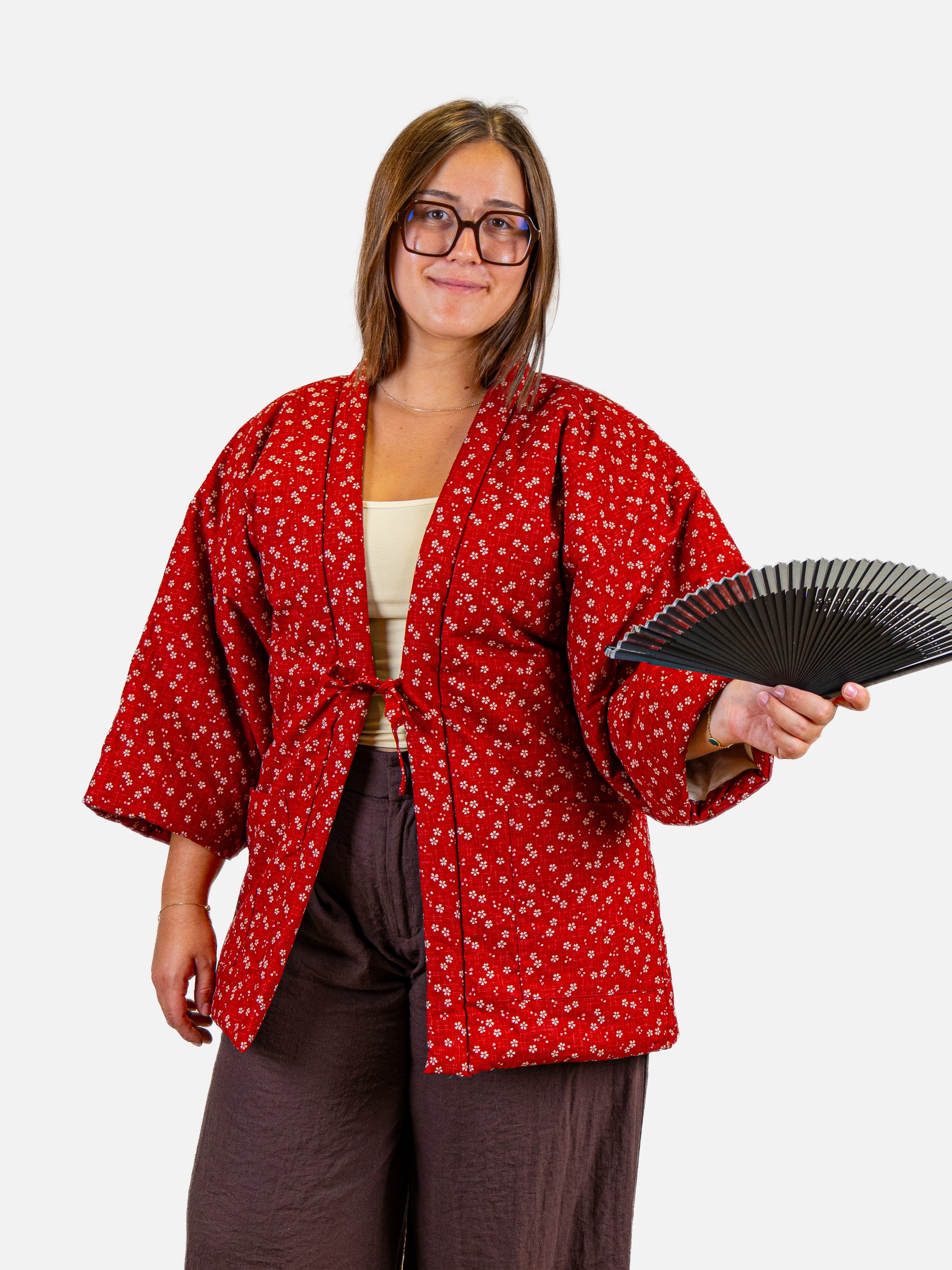 Veste Hanten Femme Rouge Sakura