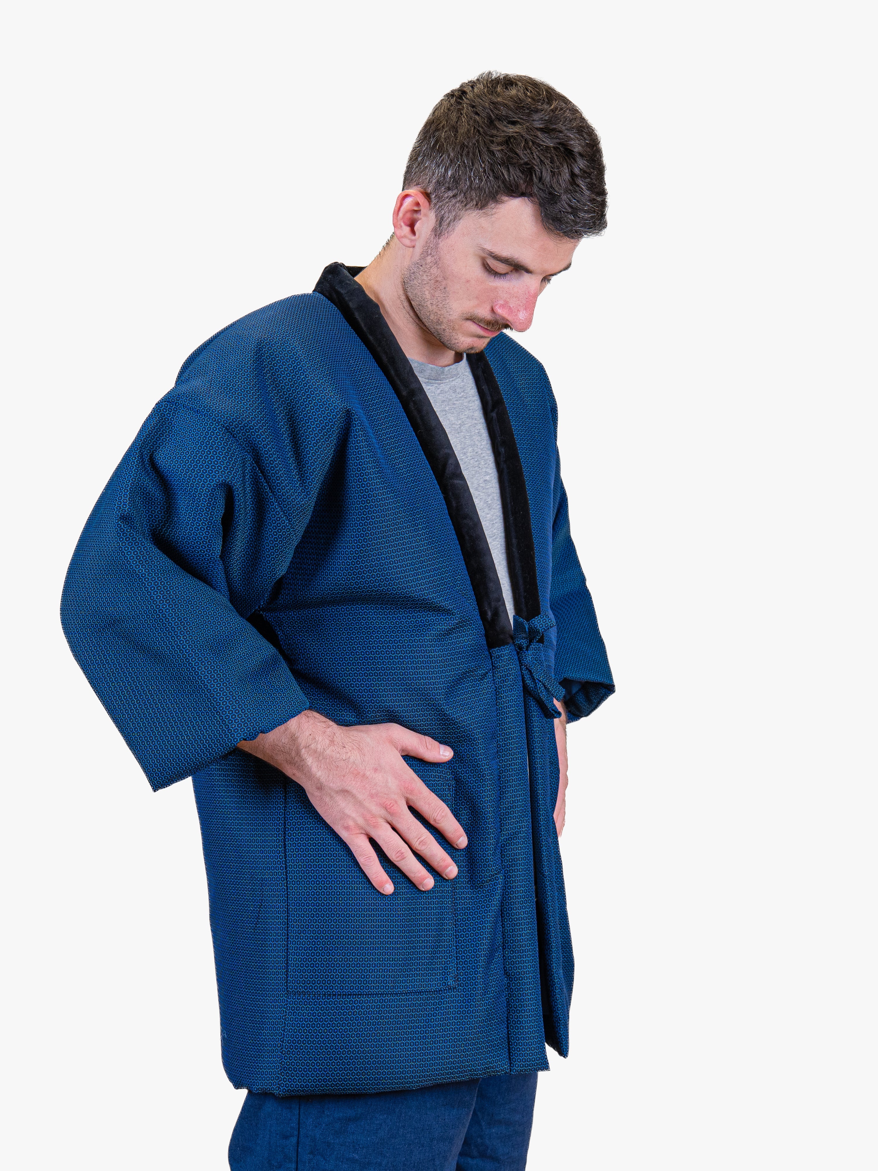 Veste Hanten Homme Traditionnelle Bleue