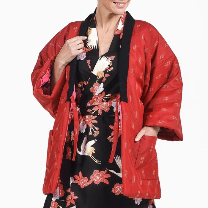 Veste Hanten Japonaise Femme Rouge