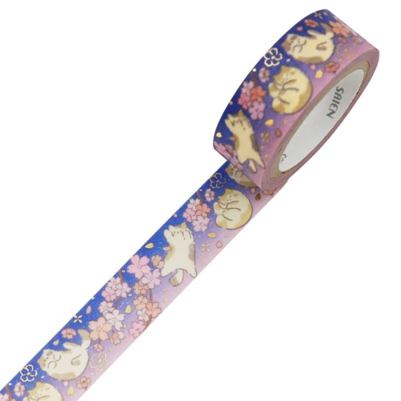 Washi Tape Japonais Chat Sakura