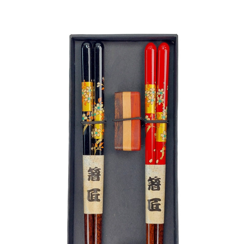 5 paires de baguettes en bois réutilisable japonais classique