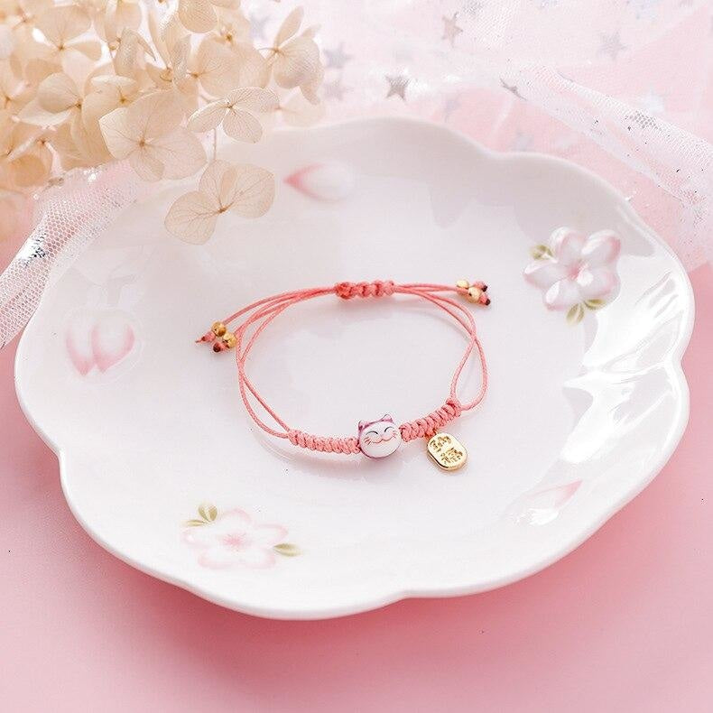 Bracelet Maneki Neko - Koban - Rose