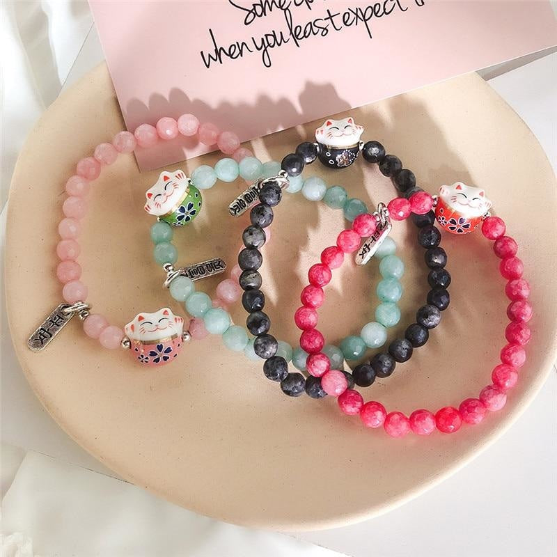 Bracelet Maneki Neko - Perles