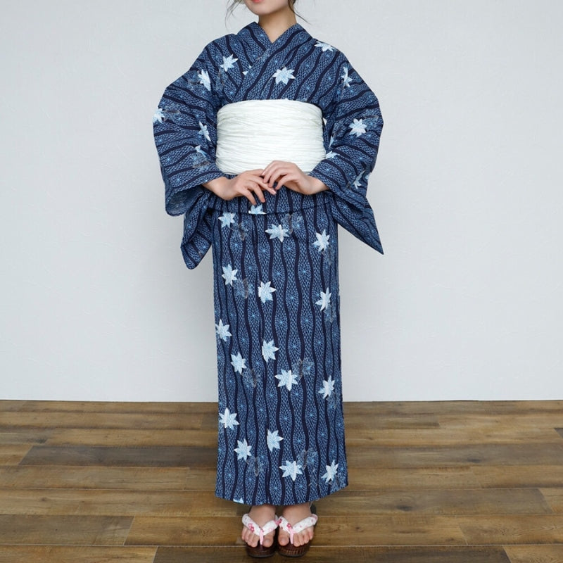 Kimono Japonais Femme Bleu