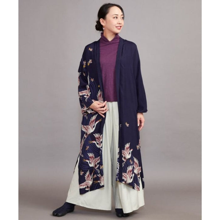 Veste Longue Kimono Femme Grue