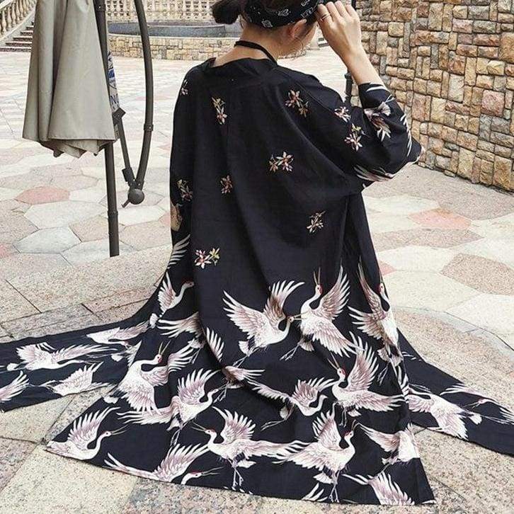 Kimono Long Vol de Grues - Femme