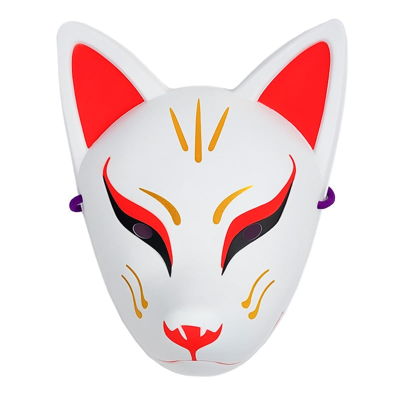 Masque Renard Japonais Traditionnel Blanc