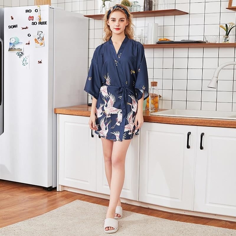 Pyjama Kimono Femme Bleu