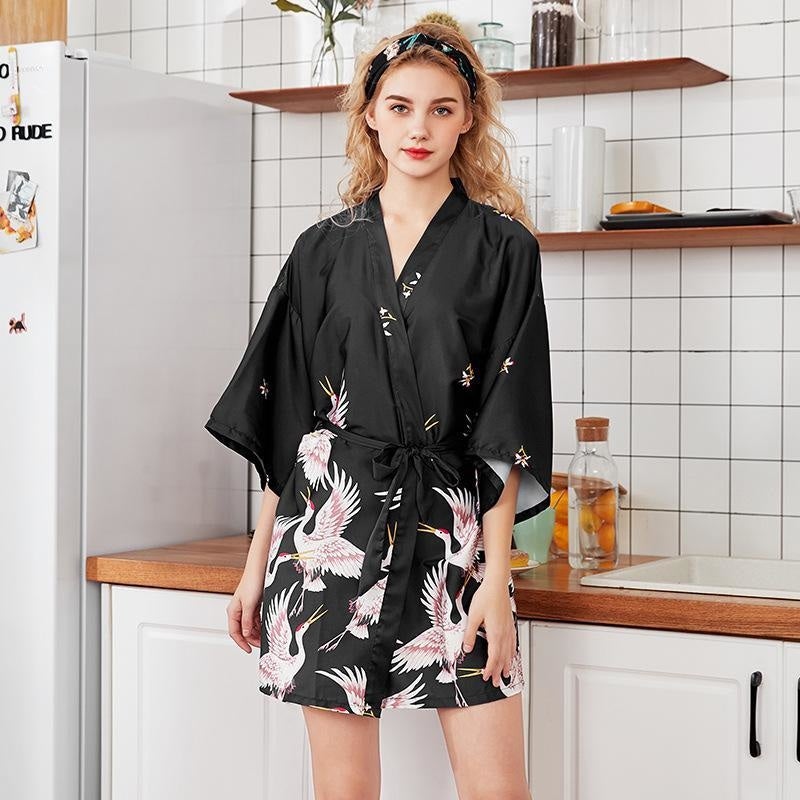 Pyjama Kimono Femme Noir