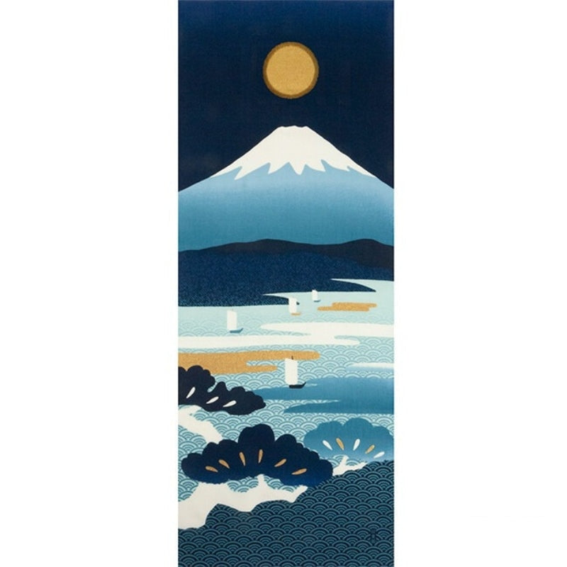 Tenugui Japonais Indigo Fuji