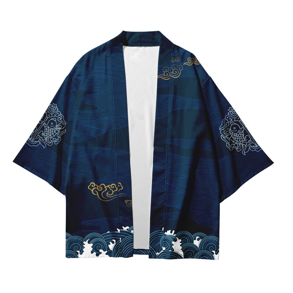 Veste Kimono Bleu Nuit