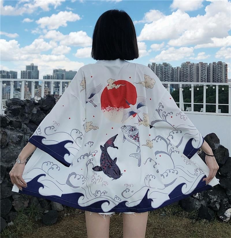 Veste Kimono Femme Misao - Blanc / Unique