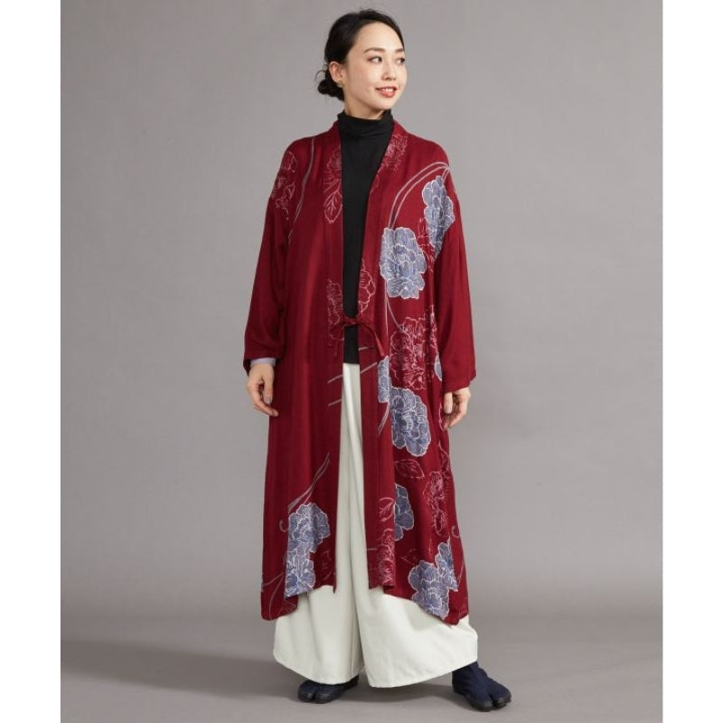 Veste Kimono Long Femme Rouge