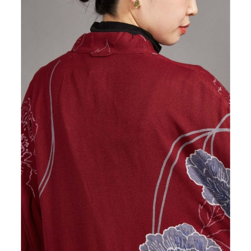 Veste Kimono Long Femme Rouge